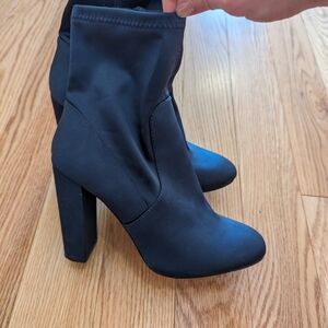 Satin Ankle Boot Dark Navy
